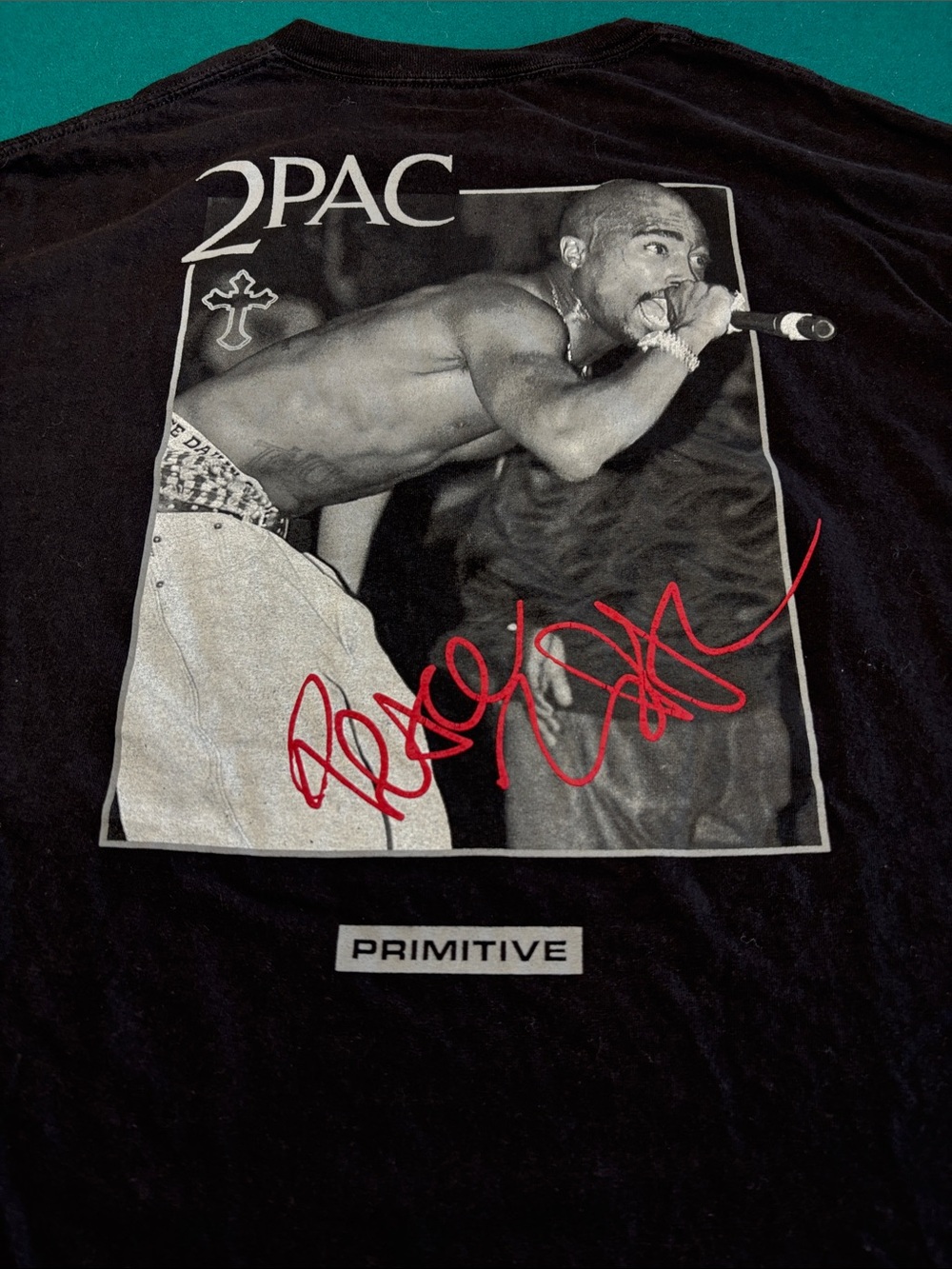 Primitive x 2Pac Black Graphic Tee , XL , $22